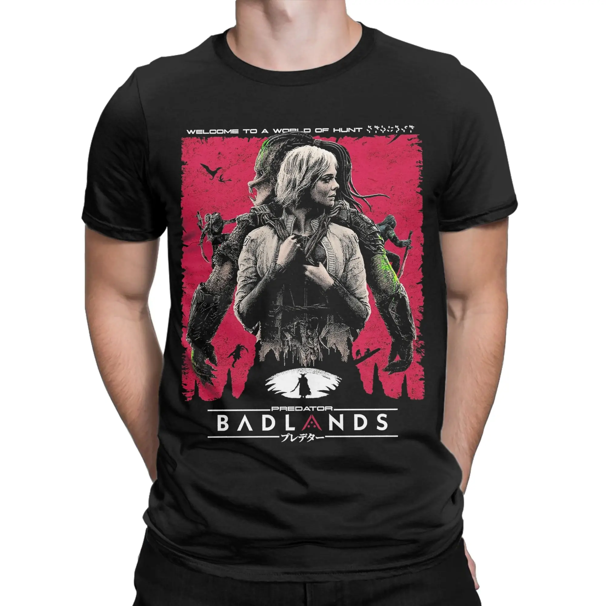 Men's P-Predators Dek Yautja Thia Badlands T Shirt Warrior Cotton Tops Casual Short Sleeve Crew Neck Tees New Arrival T-Shirt