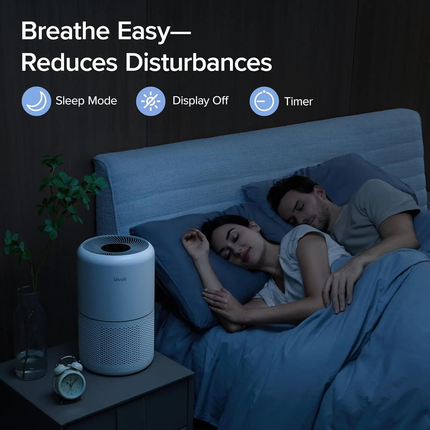 Purificateur d'air pour les allergies domestiques, les poils d'animaux dans la chambre, couvre jusqu'à 1095 pi ² par un moteur à couple élevé de 45W