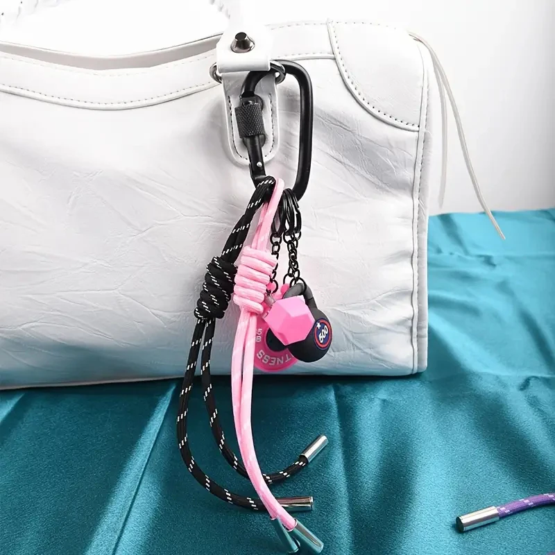 لوحات الحديد الصغيرة مفتاح سلسلة مستطيلة مشبك أكواب مياه محاكاة الدمبل كيرينغ حقيبة الإبداعية سحر