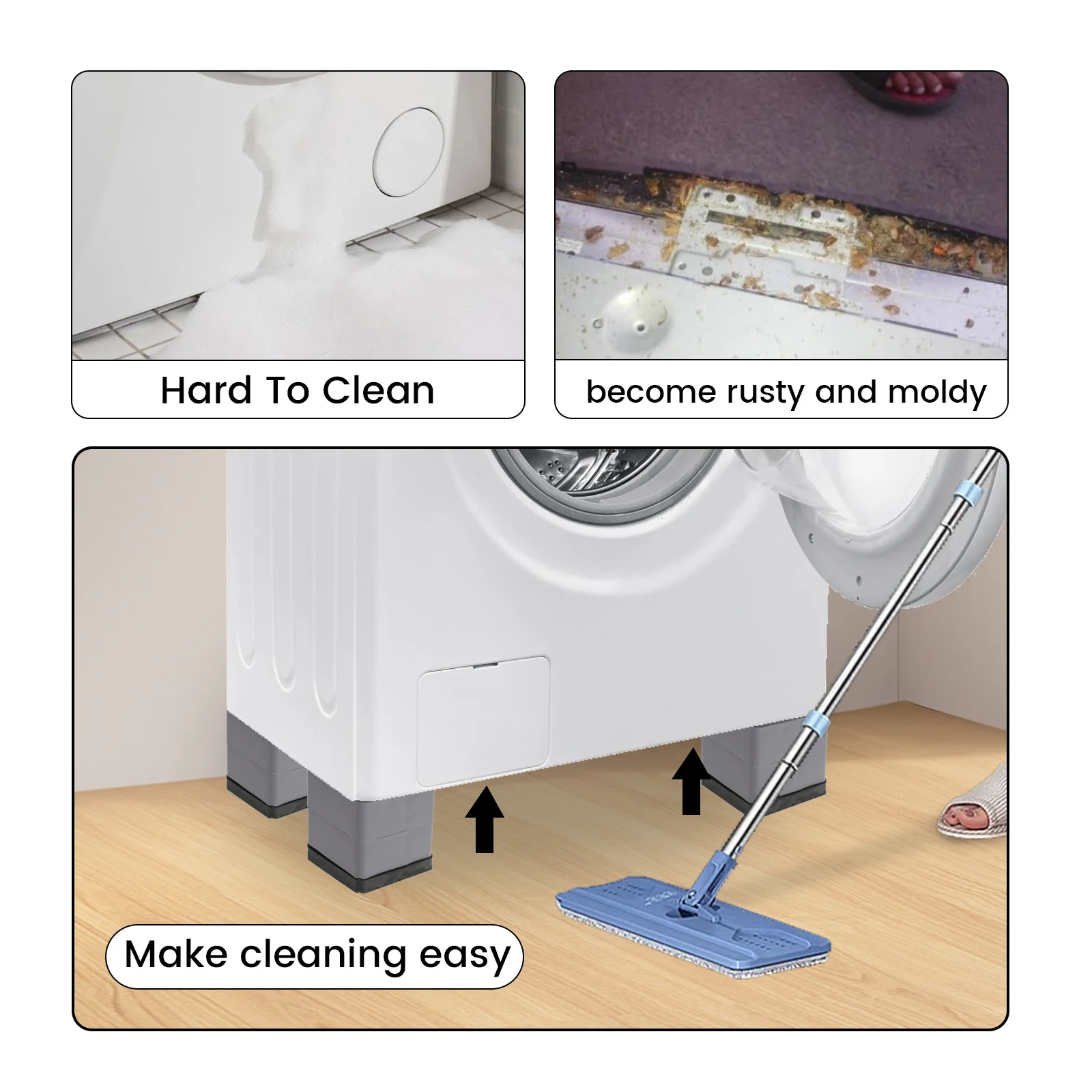 وسادة قدم للغسيل مضادة للاهتزاز ، وسادات قابلة لإعادة الاستخدام ، مجفف مضاد للاهتزاز ، دعامة صدمات ، لوازم منزلية مانعة للانزلاق ، قاعدة ثابتة ، 2-3 طبقات ، 4 VA #4