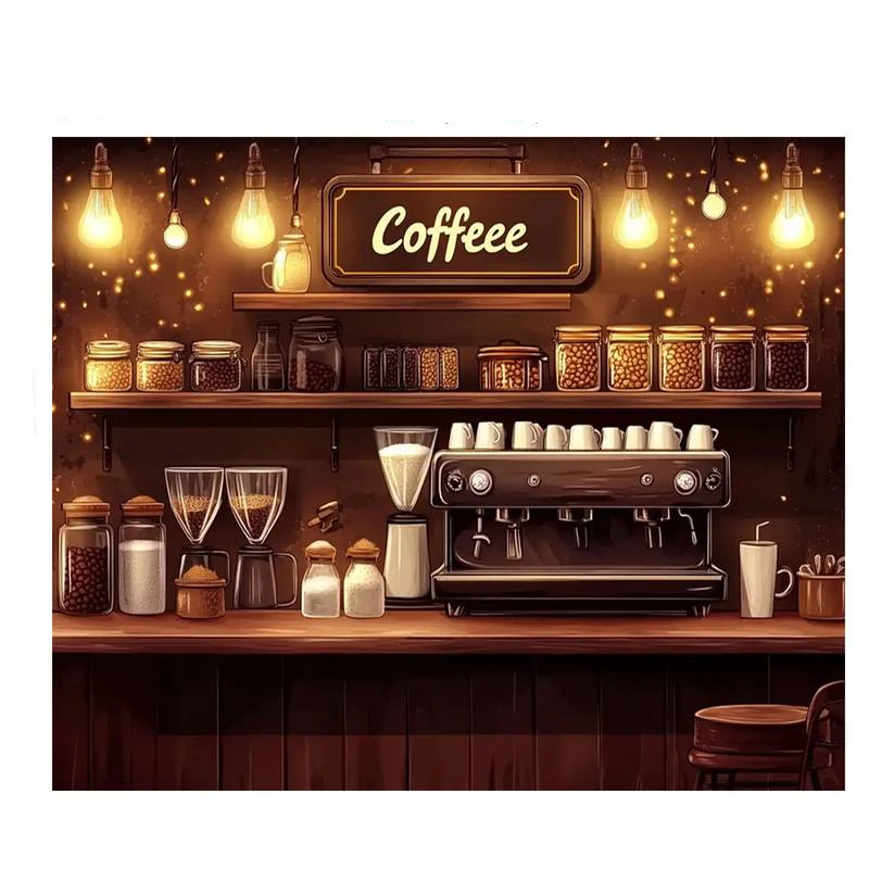 Coffee Themed Customized Birthday Garden Outdoor Party Decoration Banner Provide Portrait Photography Studio Props Background