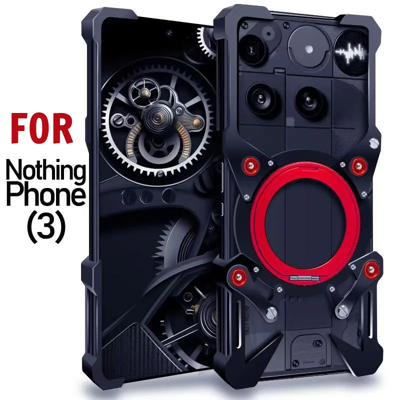 Imagen 7: Funda de metal resistente a golpes para Nothing Phone 3A 2A Plus 3 2 Pro, carcasa de aluminio, cubierta protectora para Nothing Phone One