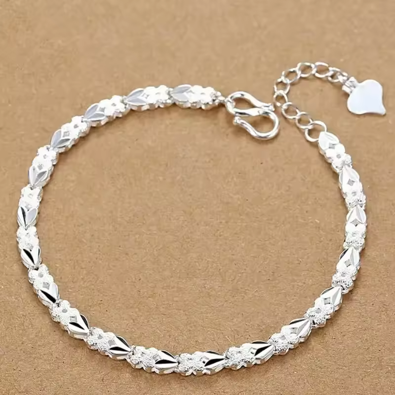 Fine 925 Sterling Silver Noble Nice Chain Solid Bracelet for Women Men Charms Party Gift Wedding Fashion Jewelry Hot Model - Image 27