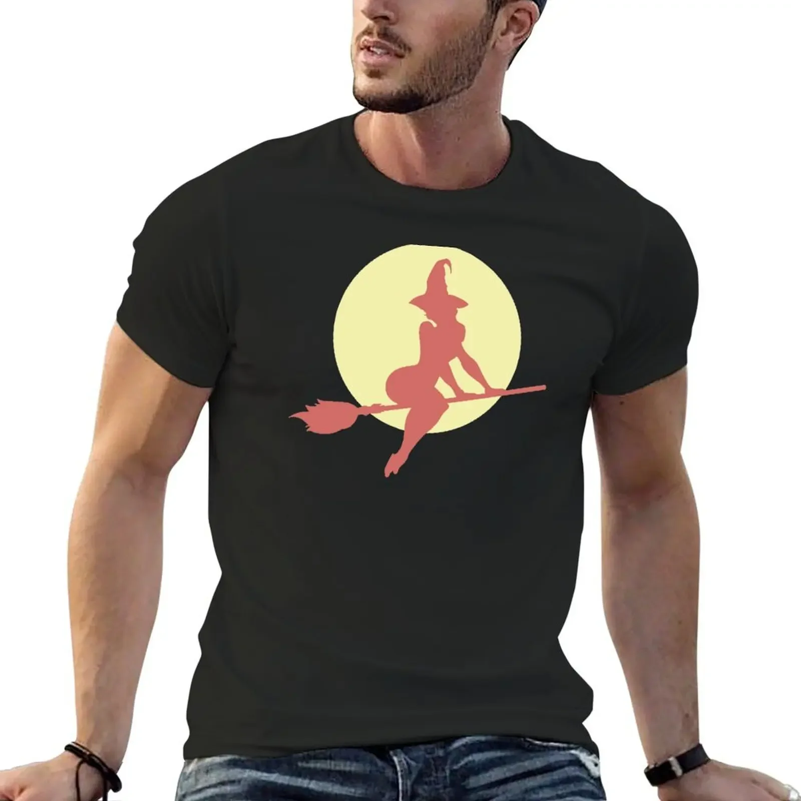 Sexy Witch Orange T-shirt hippie clothes new edition men clothing