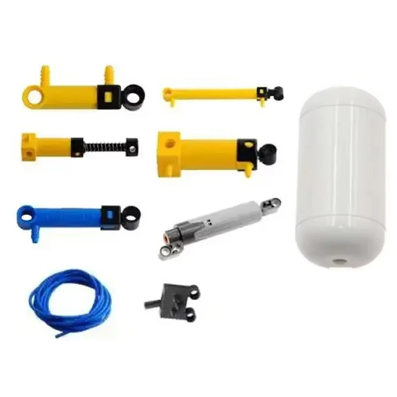 9개 MOC 공압 블록 에어 호스 2m V2 실린더 19476 푸셔 19475 레고와 호환 47223/2793c01 DIY 모델