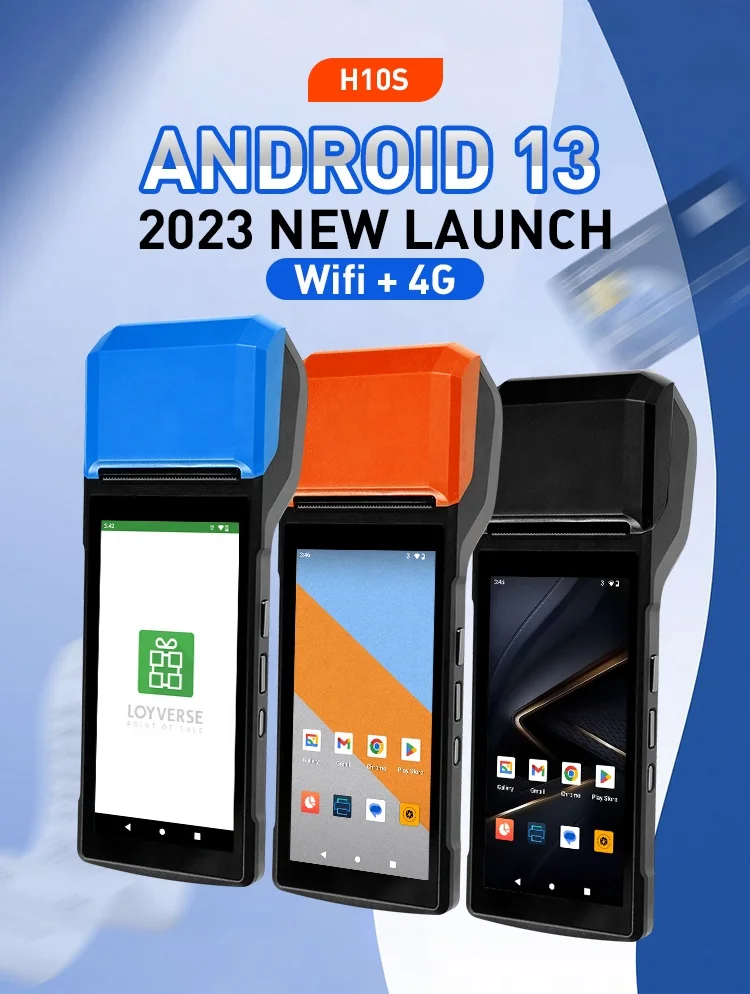5.5 "HD Android 13 H10S 2GB16GB Fabbricazione Pos Software Sistemi Pos Terminale portatile Registratore di cassa con stampante per ricevute