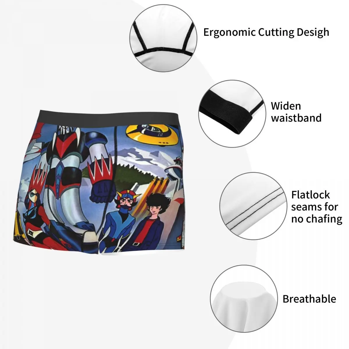 شخصيات الرجال سراويل داخلية للرجال السروال UFO روبوت Goldrake Grendizer الخيال العلمي أنيمي تنفس للغاية عالية الجودة هدايا عيد الميلاد