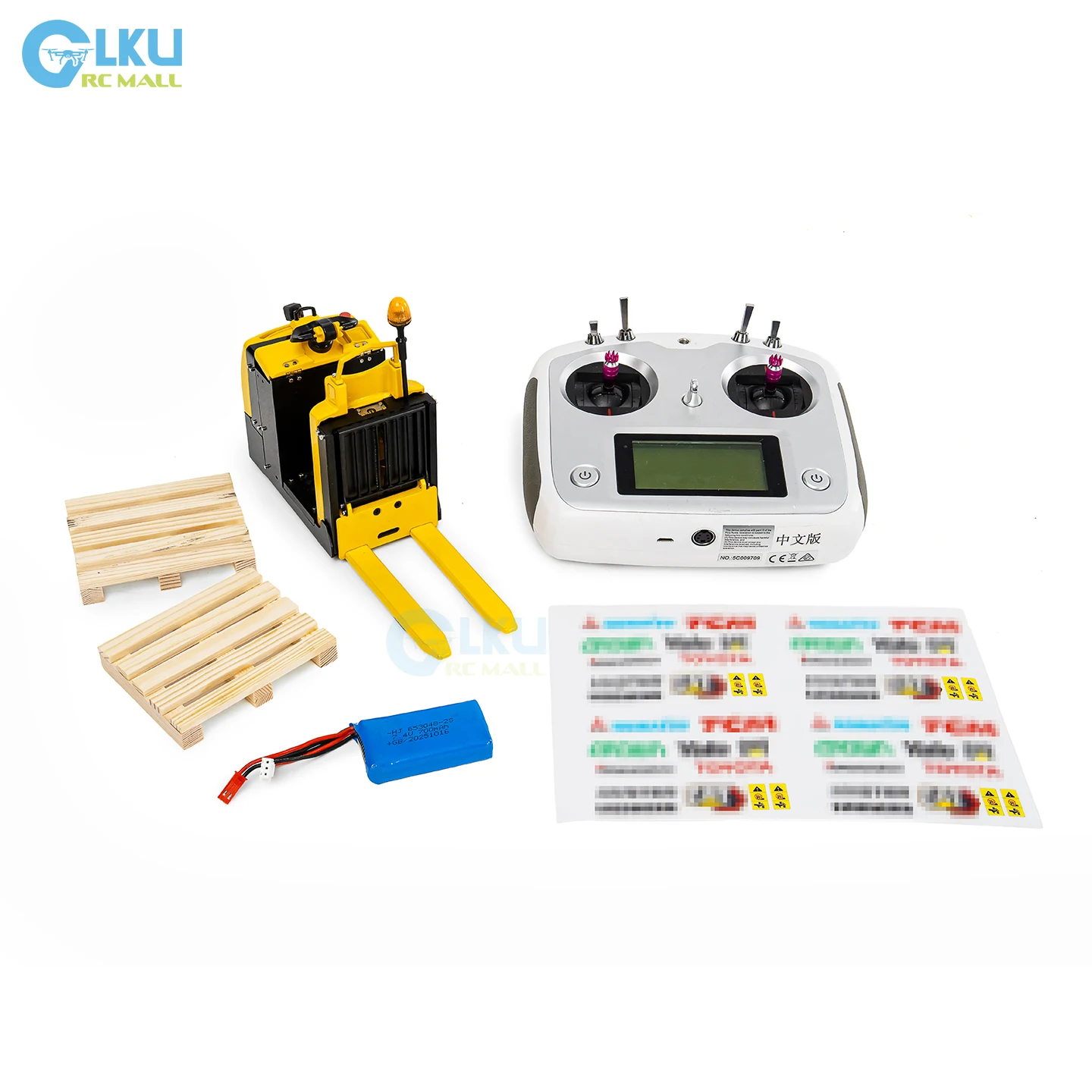 HT Metal 1/14 RC Electric Forklift MO55 RTR Remote Control Low-Position Picker Cart Model, Flysky Radio Battery Lighting and Sou