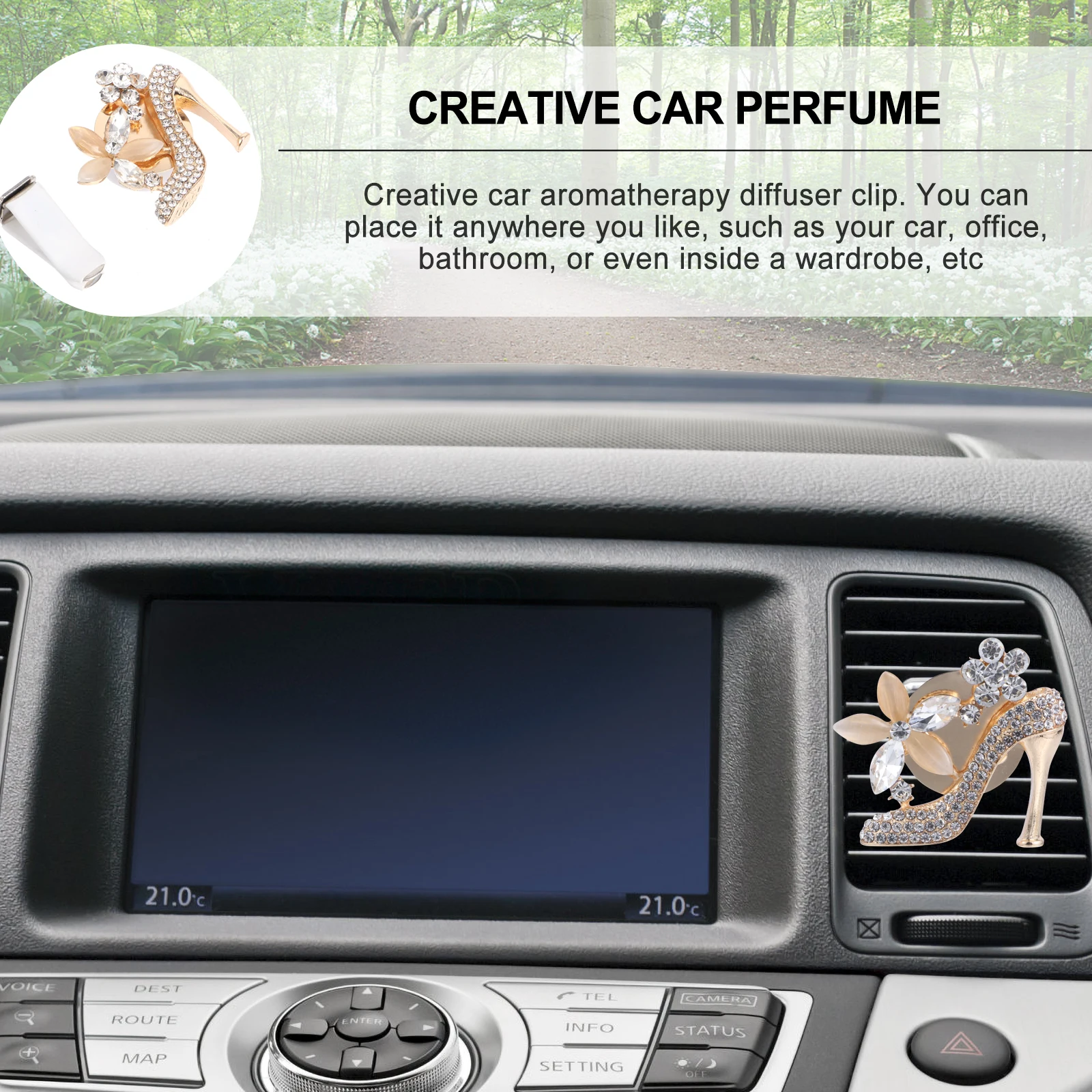 

Car Perfume Clip Alloy Aromatherapy Diffuser High Heels Air Freshener Vents Odor Remover Creative Design Gift Idea Car Decor