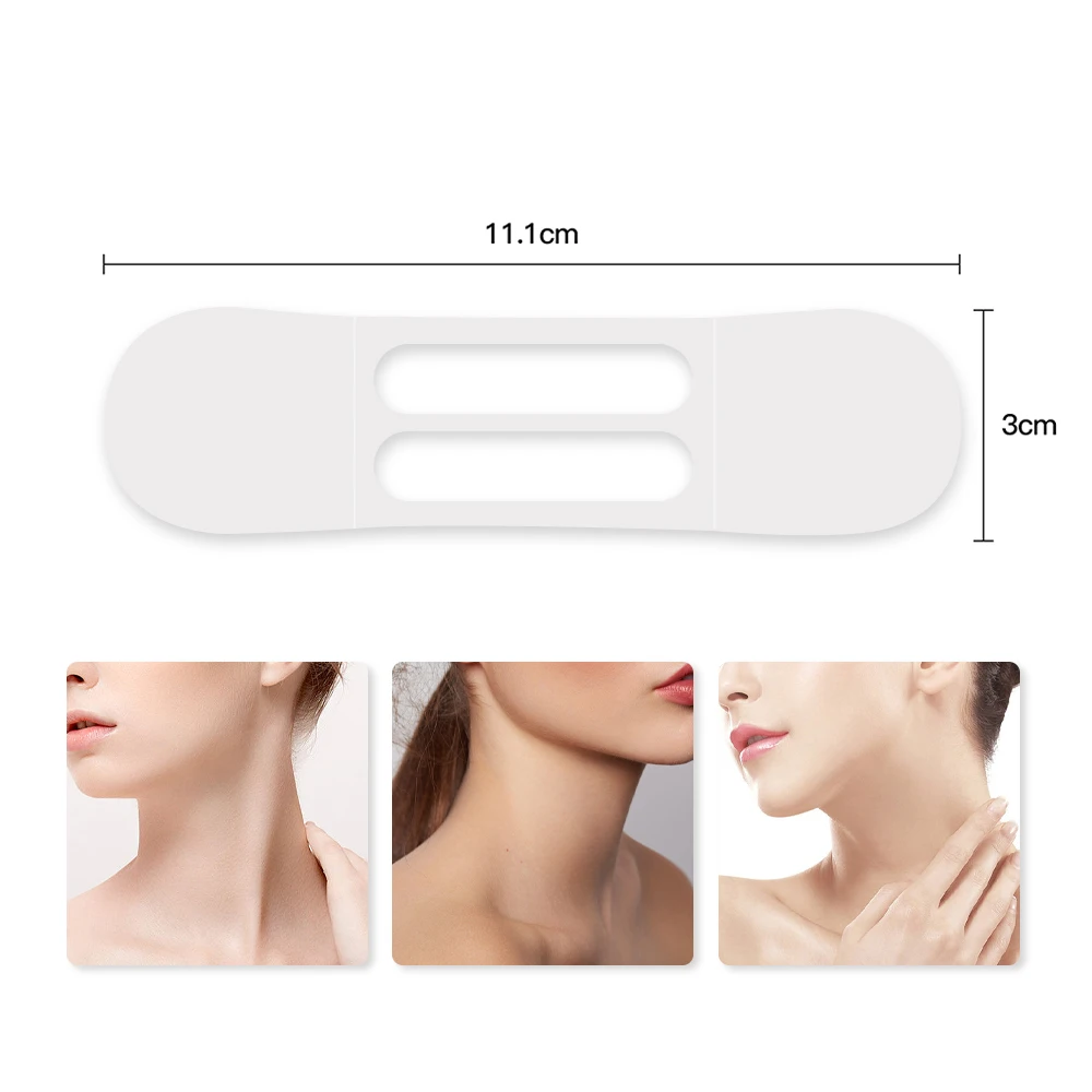 10pcs Transparent Neck Lifting Patches Waterproof Elasticity Invisible Fading Neck Wrinkle Adhesive Stickers Face Lift Tape