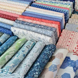 Morris Arabesque Letters Hexagonal Printed Fabric Pure Cotton 20s for DIY Patchwork Home Fabric Printing by Half Meter