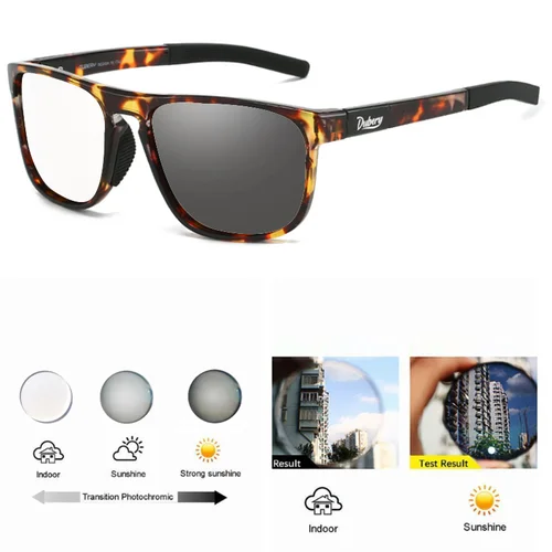 Imagen 2 del producto Gafas de lectura fotocromáticas cuadradas para hombre, gafas para presbicia, lentes transparentes, gafas ópticas, gafas graduadas con dioptrías personalizadas