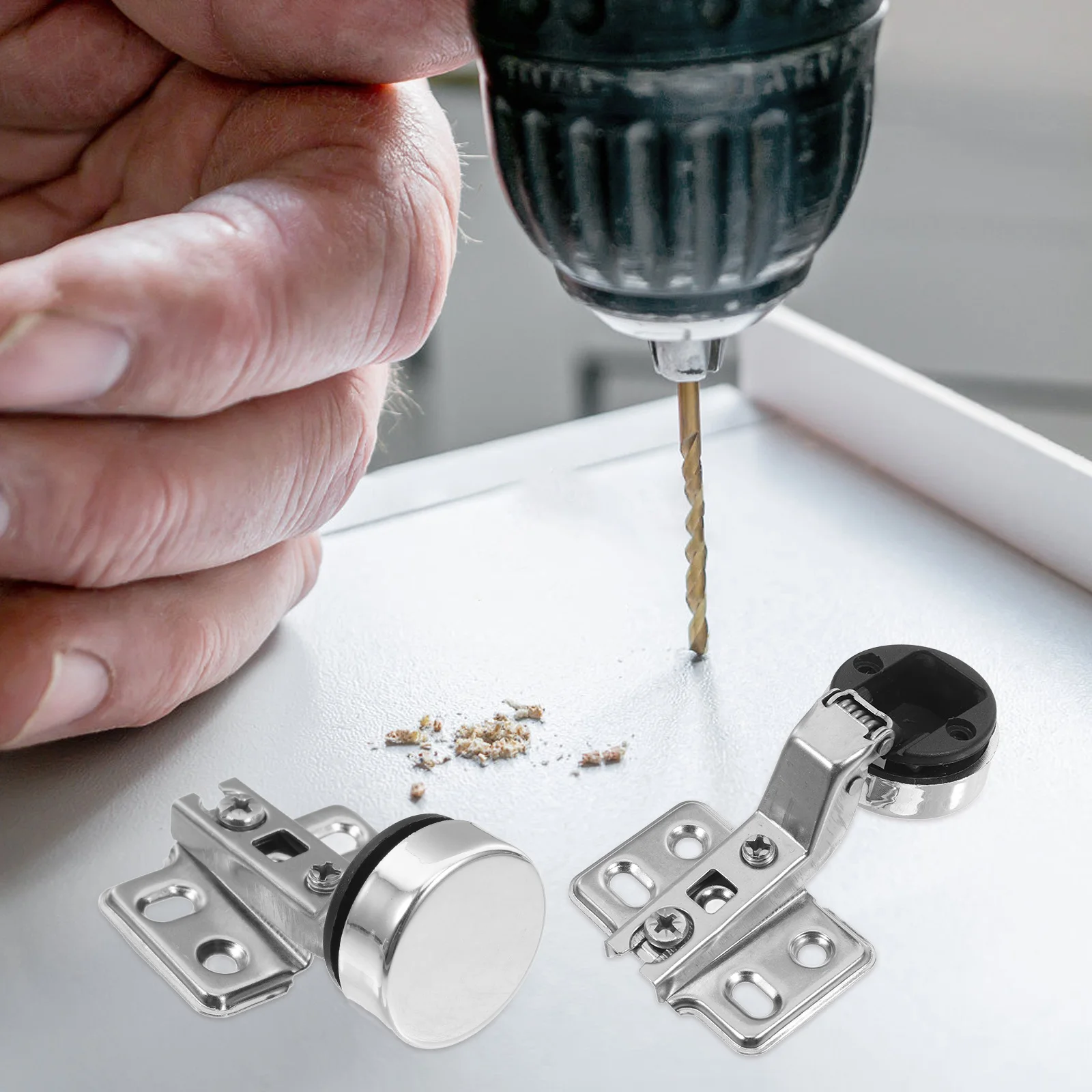 

2Pcs Cabinet Door Hinges Soft Close Stainless Steel Kitchen Cabinet Damper Hinges Frameless Hydraulic Quiet Close Replacement