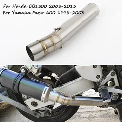 Motorcycle CB1300 Exhaust Pipe FZS600 Slip on Middle Muffler For Yamaha FZS 600 Fazer 1998-2003 For Honda CB1300 2003-2013