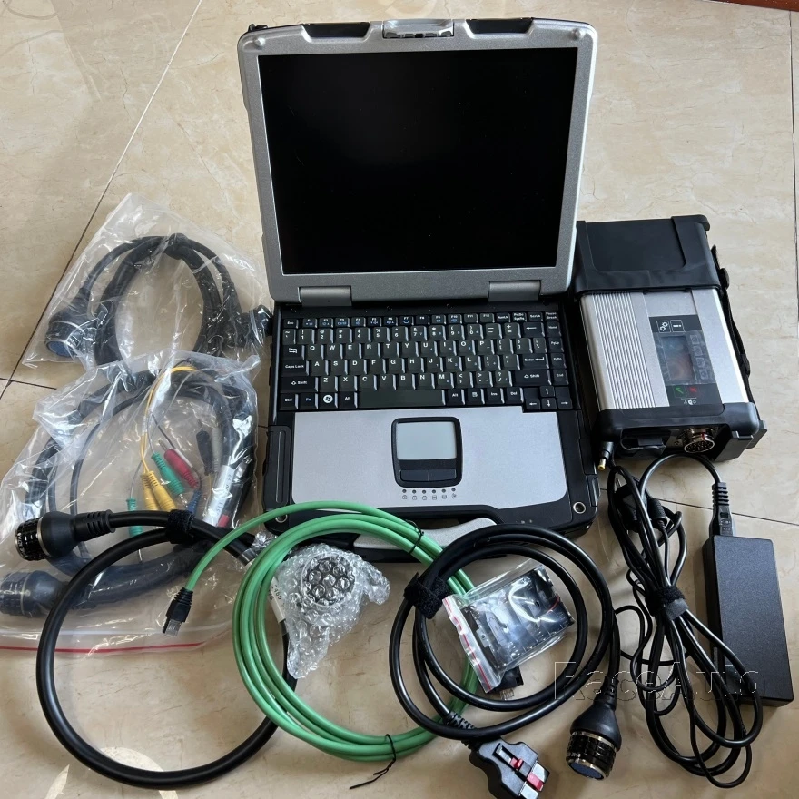 

MB Star Auto Diagnostic Tool SD C5 with Laptop CF30 Rotate Tablet TOUCH PC Software SSD Fast 12V 24V SCANNER CABLES FULL SET