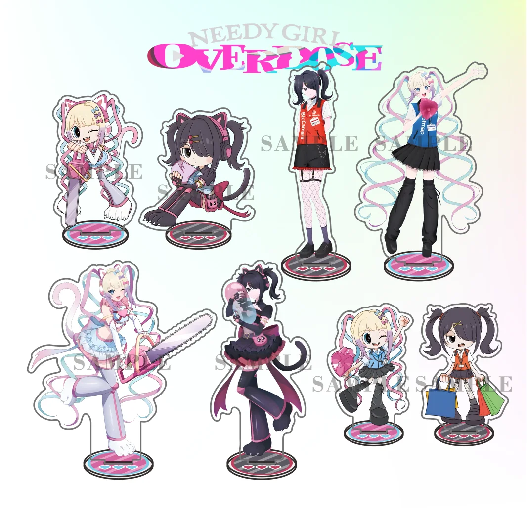Anime Needy Streamer Overload Needy Girl Overdose 10cm Acrylic Stand Keychain KAngel Ame-chan Choten-chan Desk Decor Gift