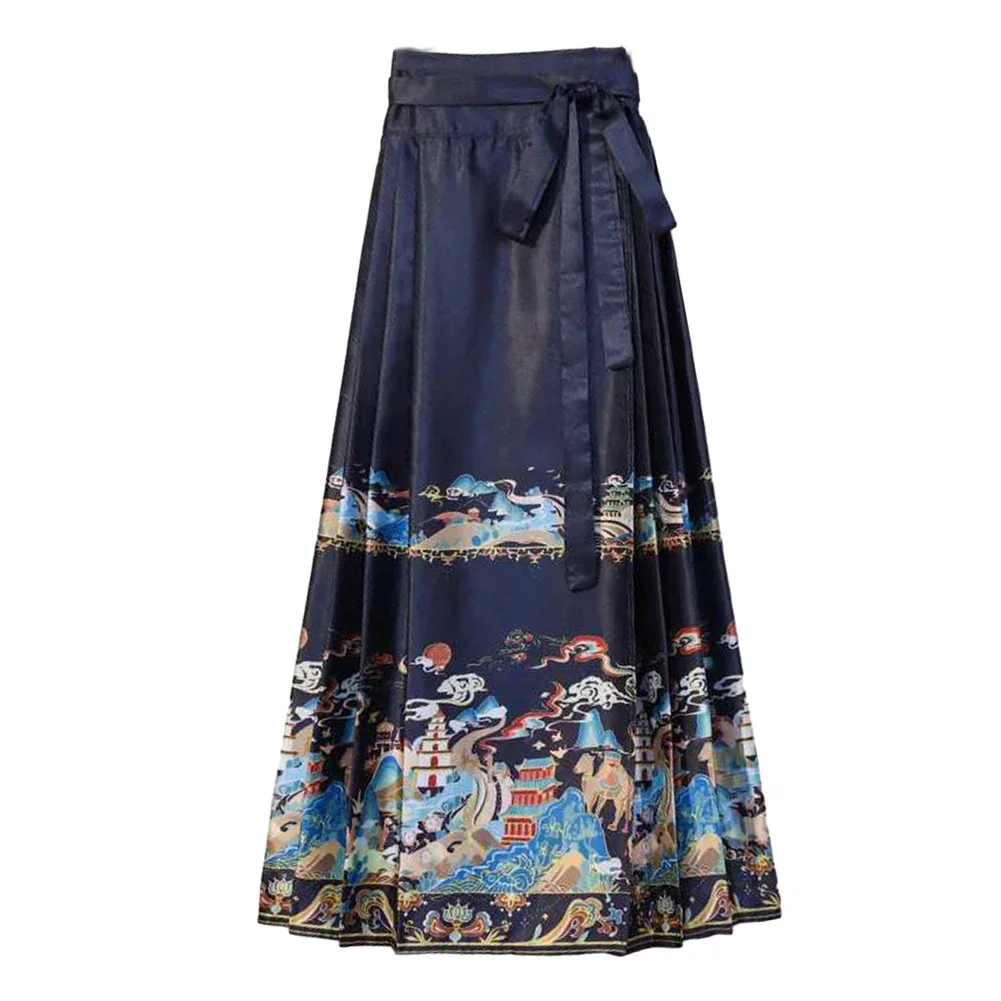 

Gauze Skirt Skirt Spring Gold-woven Summer Horse-face Horse-face Skirt Women's Imitation Improved Hanfu Comfy Fashion