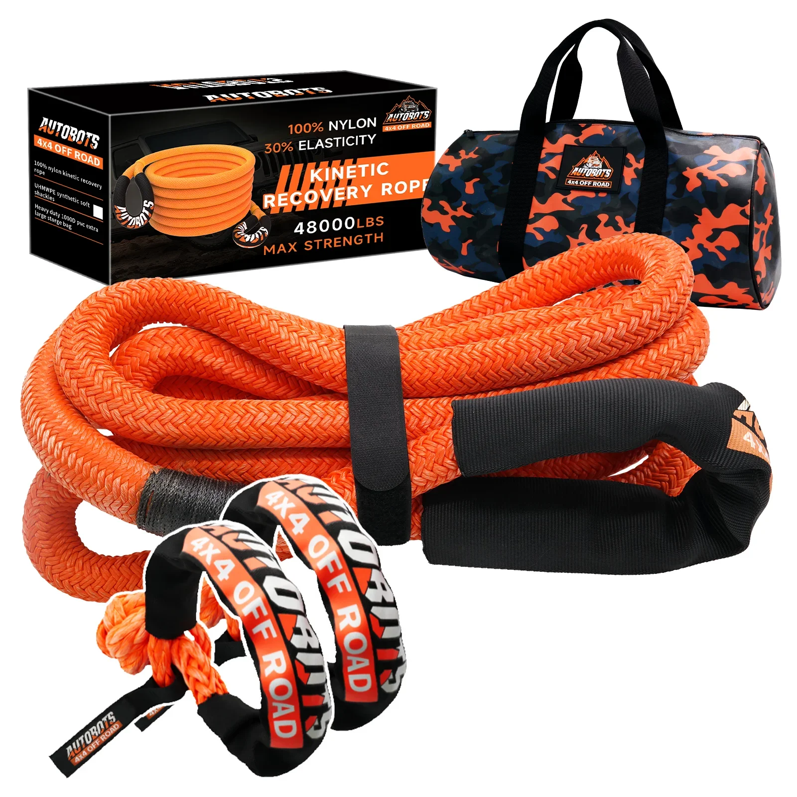 

1"*20ft Nylon Kinetic Tow Strap 16000LBS Recovery Kit with Soft Shackle,Carry Bag for 4x4 Off-Road