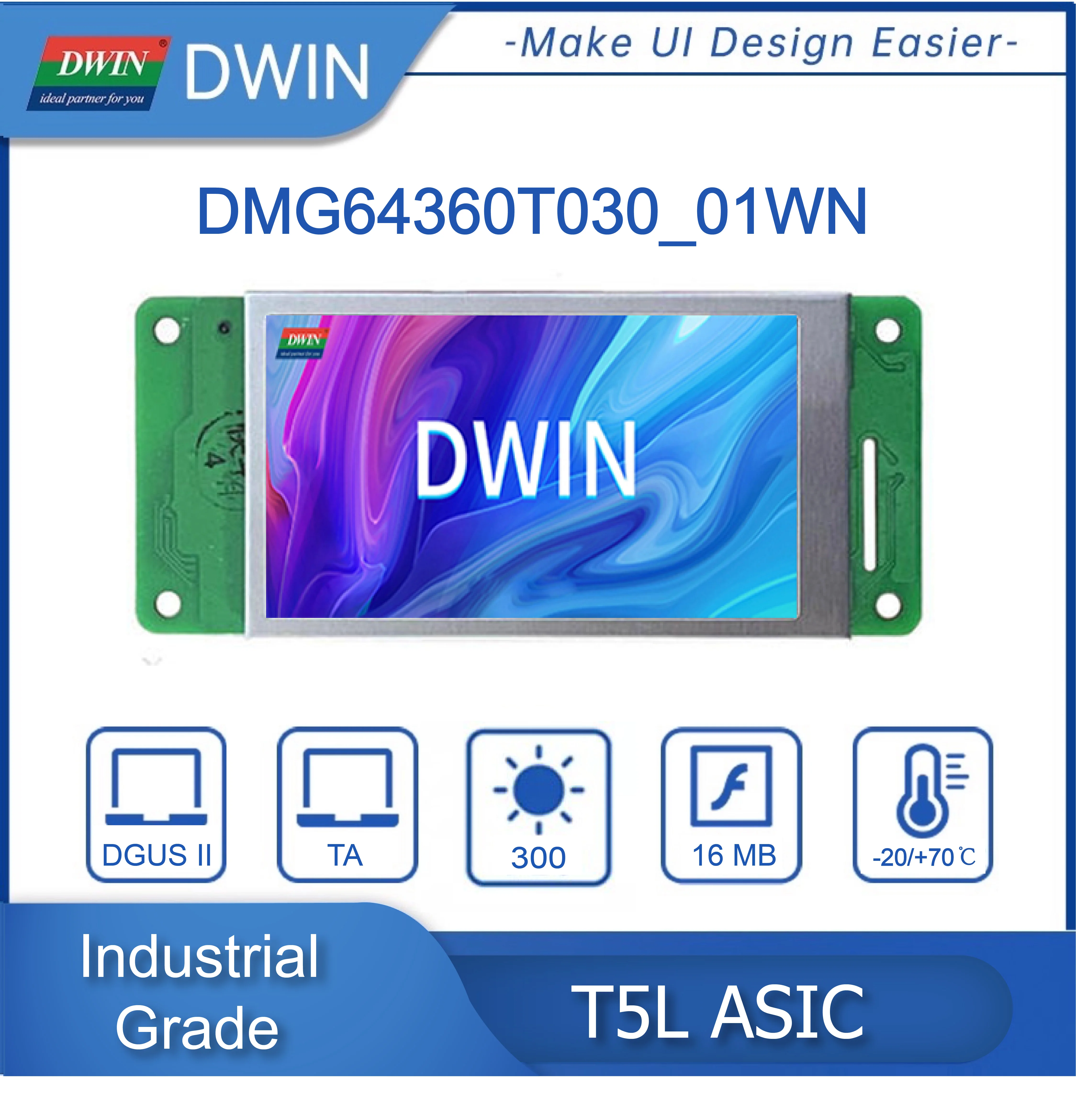 3.0 Inch 360*640 Pixels Resolution 262K Colors IPS-TFT-LCD Wide Viewing Angle With Conformal Coating DMG64360T030_01W