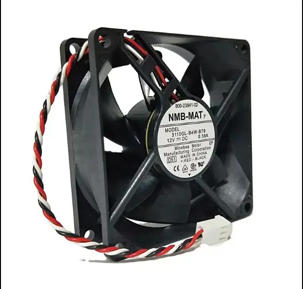 

NMB 3110GL-B4W-B79 DC 12V 0.38A 80x80x25mm 3-Wire Server Cooling Fan