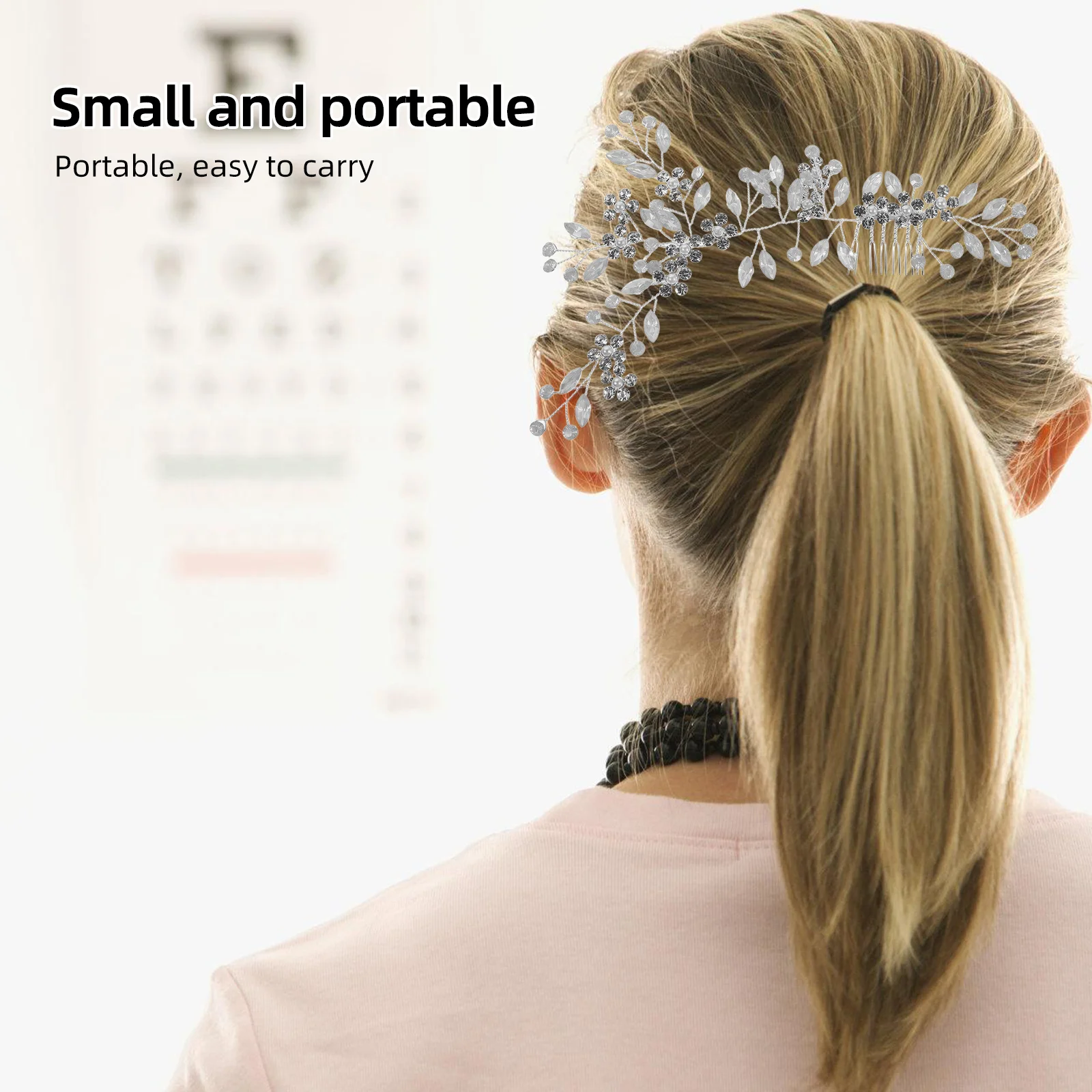 مشط شعر الزفاف الأنيق بتصميم زهرة حجر الراين خفيف الوزن وآمن للعروس للنساء والولائم والحفلات الراقصة وإكسسوارات الديكور