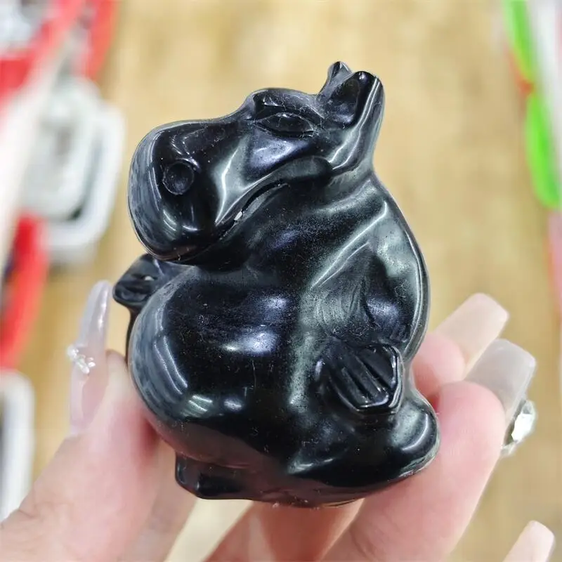 

Натуральный зеленый нефрит, обсидиан, резьба по кошке, целебный кристалл, драгоценный камень, коллекционное украшение для дома, подарок, 1 шт.