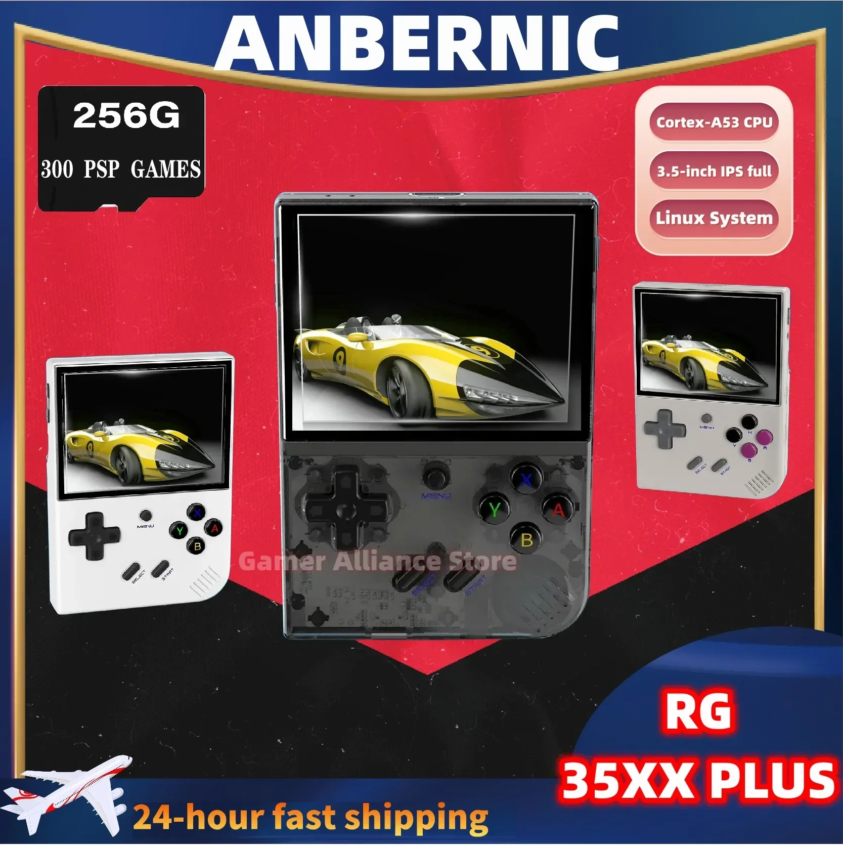 ANBERNIC RG35XX PLUS Retro Handheld Game Console Video Game Consoles 3.5-inch IPS Linux System Built-in 64G TF 5000+ Games Gifts