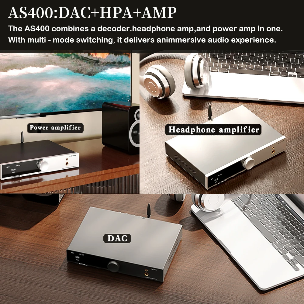 SMSL AS400 مكبر كهربائي وسماعة الرأس أمبير وفك التشفير MA5332MS MQA-CD الصوت DAC CS43131 مضخم ضوت سماعات الأذن XMOS XU-316 2.1 HIFI