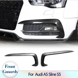 Front Bumper Fog Lamp Fins Vent Trims Decoration for Audi A5 Sline S5 2012 - 2016 Fog Light Eyebrow Bumper Fins Canards Trims