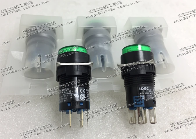 Hequan idec indicator light Φ 16mm switch button AL6M-M23G in stock, brand new, original and genuine