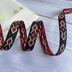 20 yards/lots wide 1.5 cm Woven Jacquard Ribbon Trims black navy geometric pattern for curtain and clothing accessory LS-2704