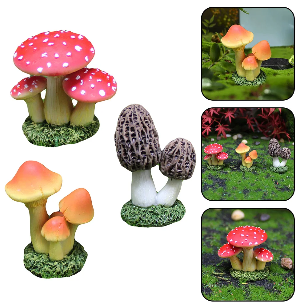 Mini Hars Paddenstoel Beeldje Nep Paddestoel Miniaturen Diy Micro Landschap Fairy Tuin Terrarium Decoraties Desktop Ornament