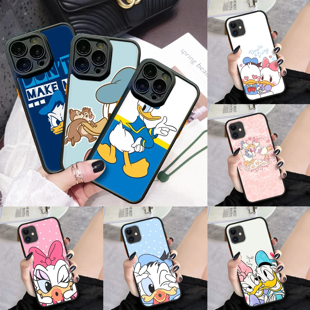 T87 Donald Duck Paar Schutz linse Softcase für iPhone 15 14 plus 13 12 11 x xs xr pro max mini 8 7 plus