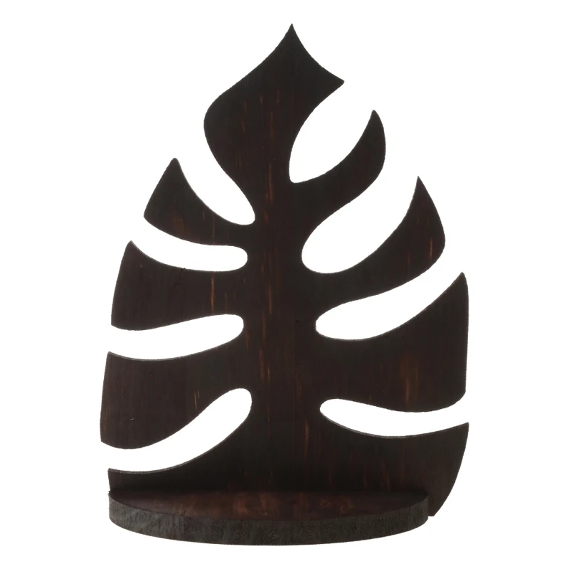 

Wooden Monstera Shelf Wall Mounted Photo Frame Book Storage Rack