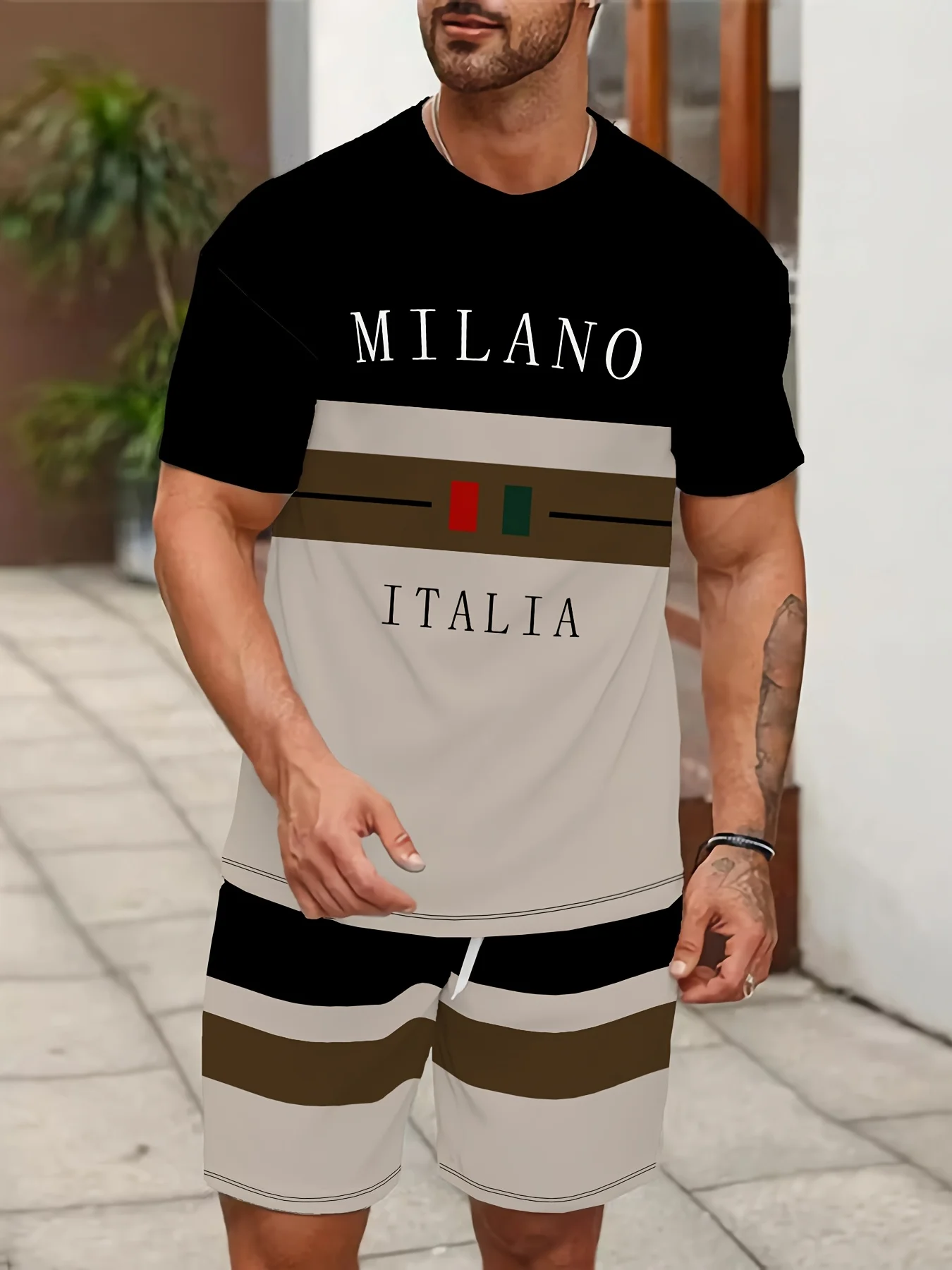 

The 2025 summer new men's suit from Milan with Italian 3D print is casual and fashionable