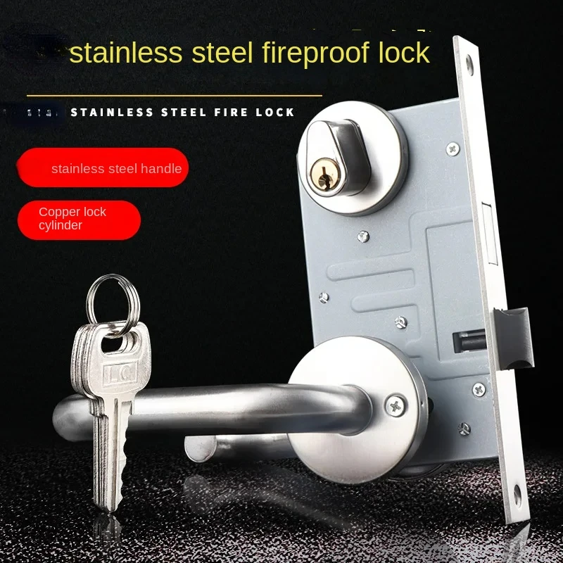 

Complete Set of Stainless Steel Solid Handle Fire Lock, Fire Door Lock, Aisle Lock