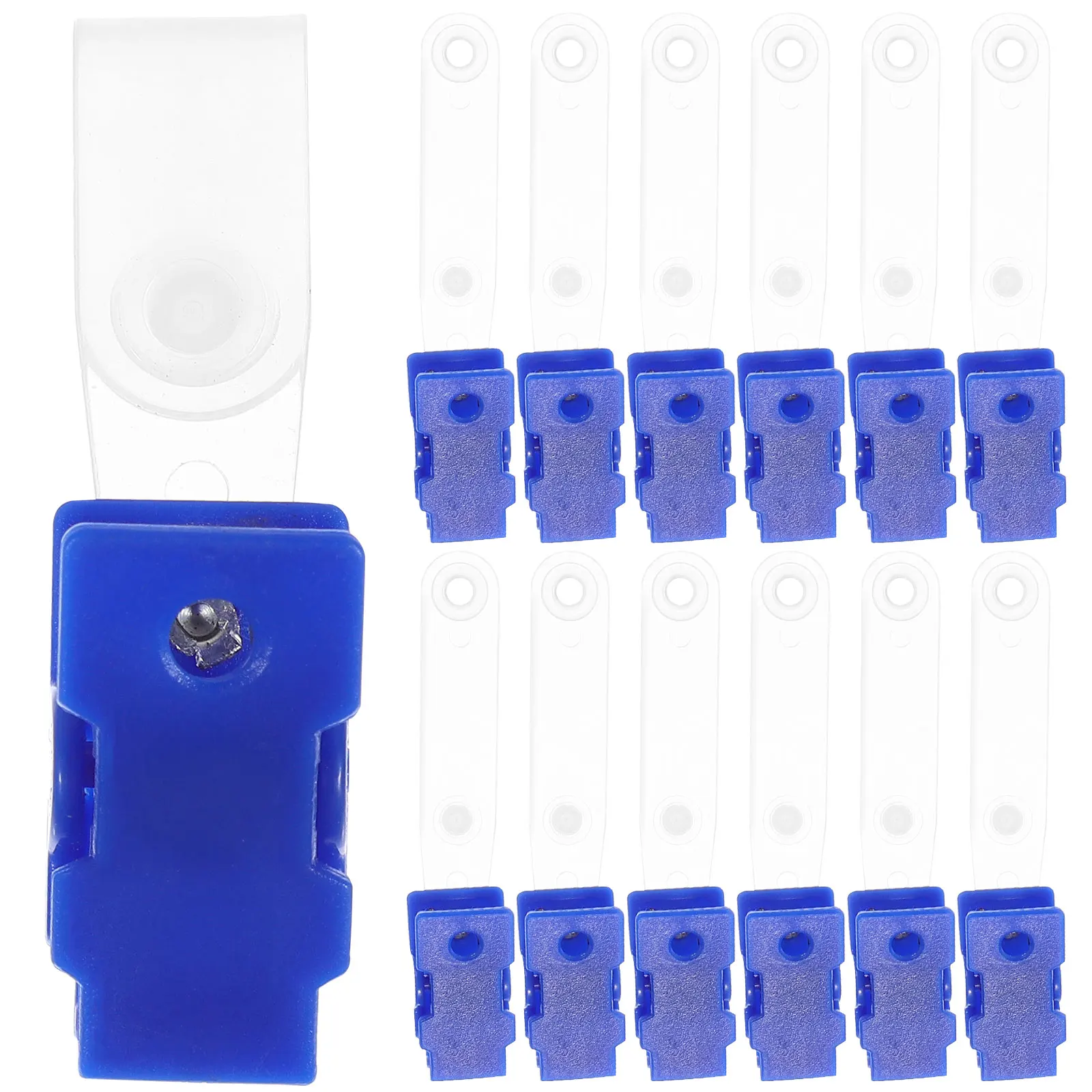 

100pcs Badge Holder Clip Plastic ID Card Lanyard Clips Clear Straps Lightweight Nurses Office Workers