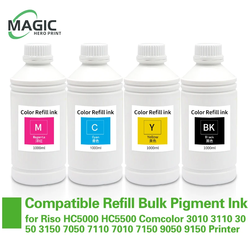 Compatible Refill Bulk Pigment Ink for Riso HC5000 HC5500 Comcolor 3010 3110 3050 3150 7050 7110 7010 7150 9050 9150 Printer