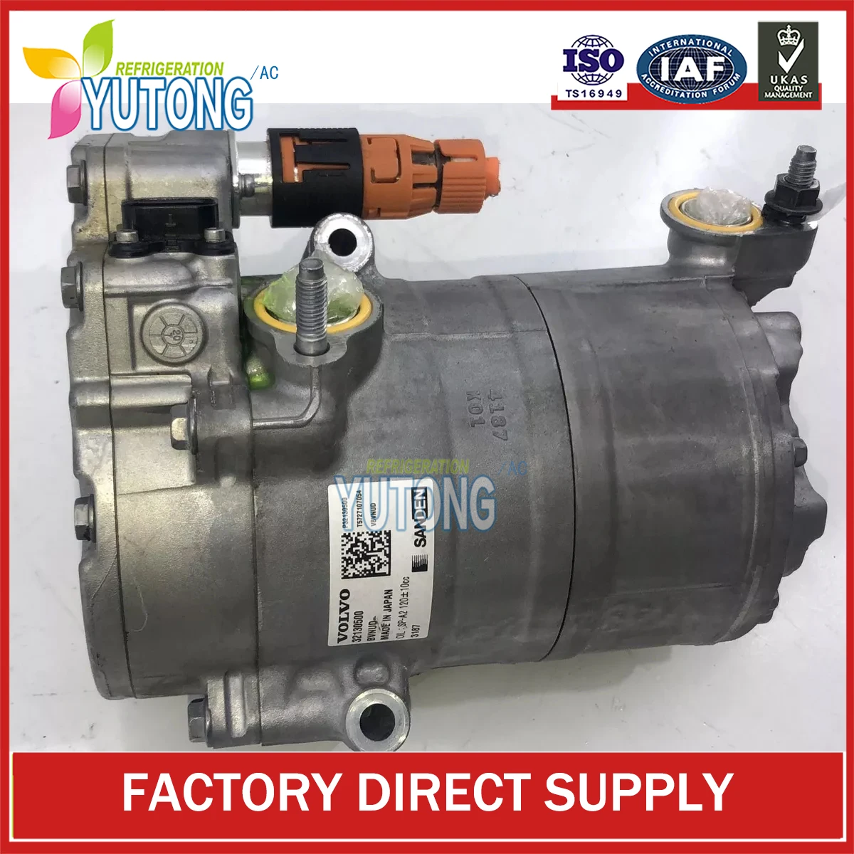 SHS33 SANDEN 3187 ELECTRIC AC COMPRESSOR FOR VOLVO XC40 32130500 P32130500 T5727107054 P3226052 P3140424 3601283 36003140