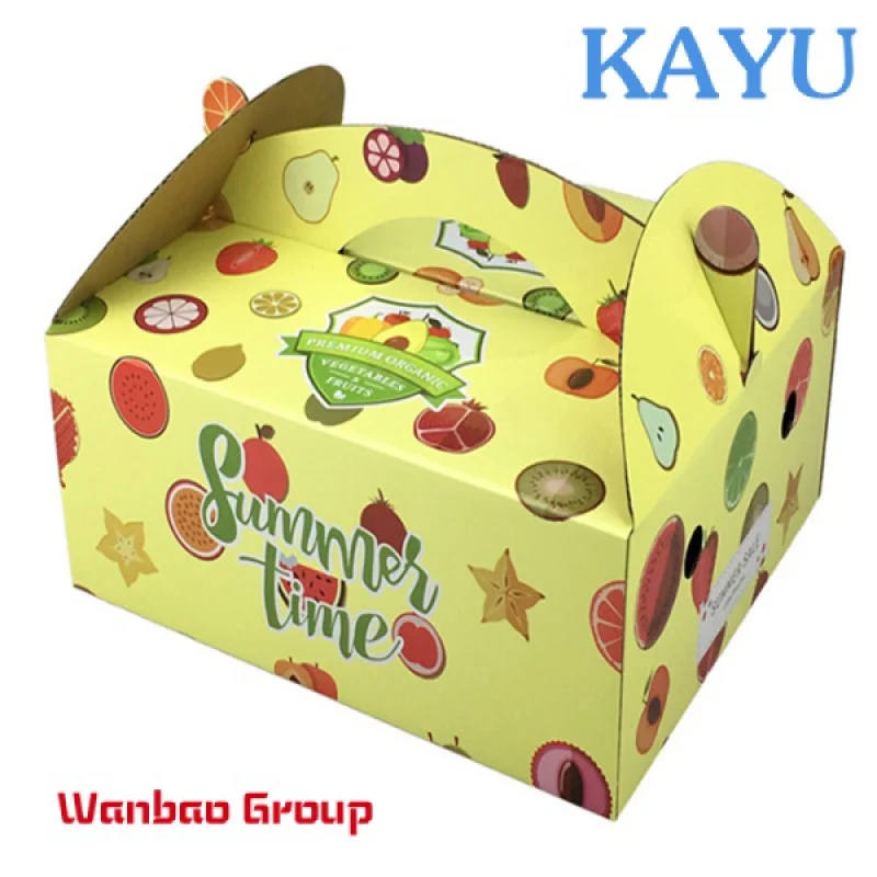 Custom Customized Printed 5-Ply Corrugated Avocado Fresh Fruit Packaging Box Fruits and Vegetable Cardboard Trays Shipping Boxe