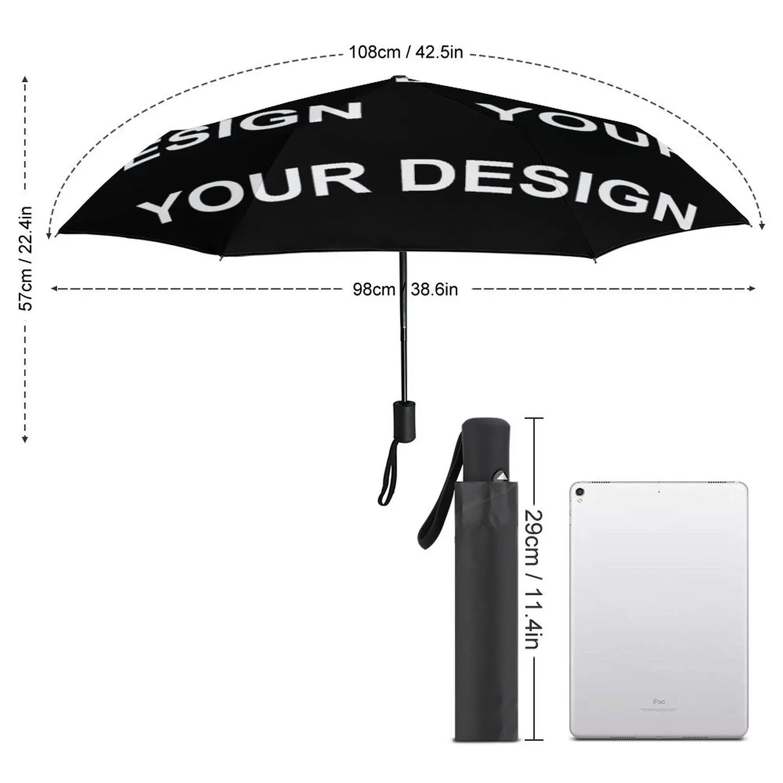 Auto Umbrella Image Customized 8 Ribs Custom Made Portable Umbrella Wind Resistant Carbon Fiber Frame Umbrellas for Men Women