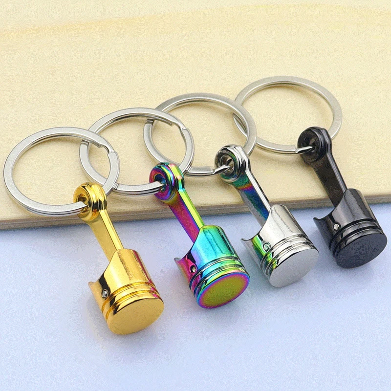 Car Engine Piston Style Keychain Key Ring Creative Metal Piston Model Keyring Keyfob Key Pendant Keychain decor Car Accessories