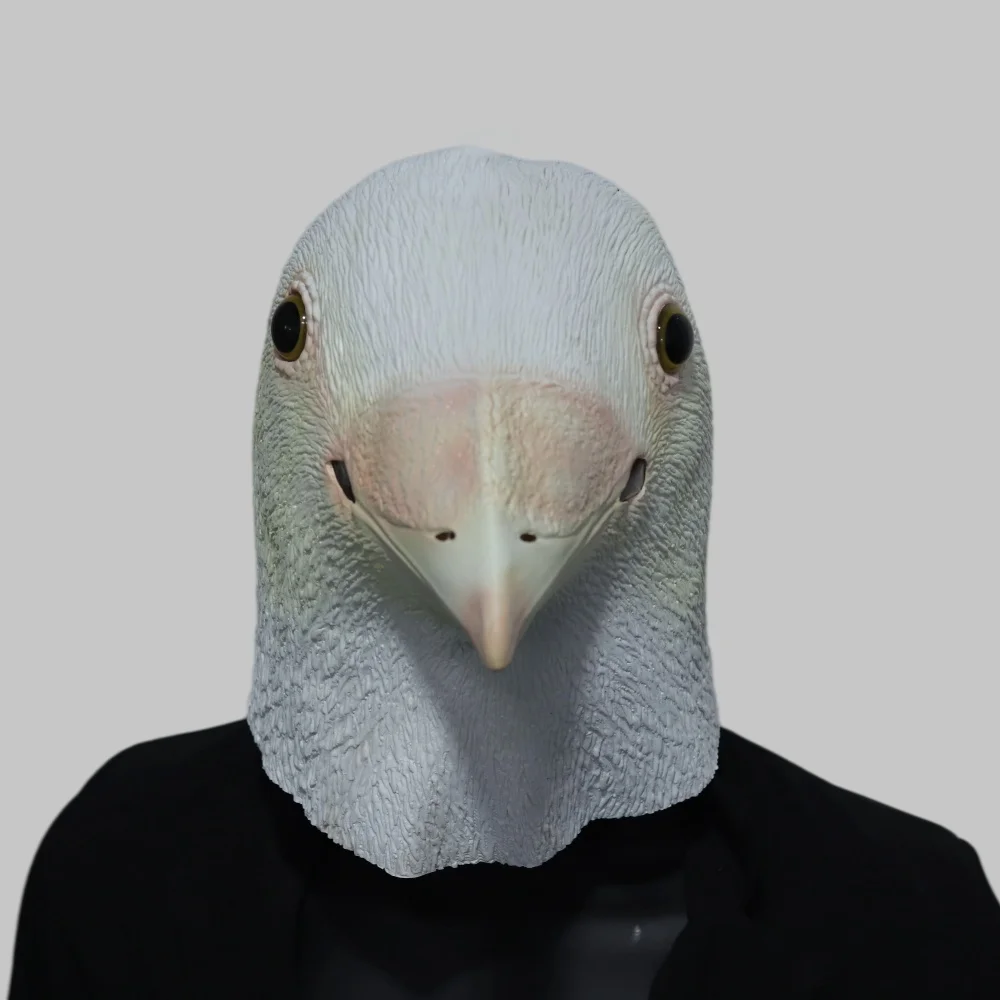Realistische Möwenmaske aus Latex, Vogelkopf-Taubenmaske für Halloween, Cosplay, Party-Kostüm, Lustige Tiermaske, Maskerade-Requisiten – Detail 1