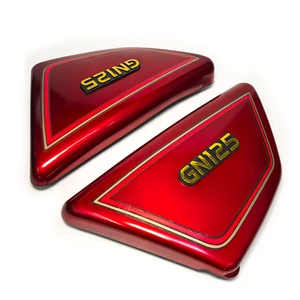 Seitenabdeckungsrahmen Motorradbatterie, Seitenwände für Suzuki GN125, GN 125, Rot und Schwarz, 1 Paar 10 Hauptverkaufsgremium GN 125 Suzuki - №3