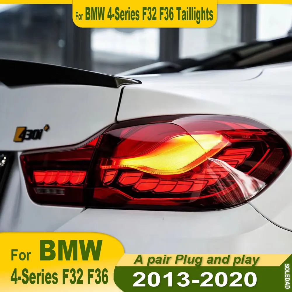 A pair LED Tail Lamps for BMW 4 Series F32 F36 2013-2020 425i M4 GTS LED Tail Light Rear Fog Brake Turn Signal Auto Accessories