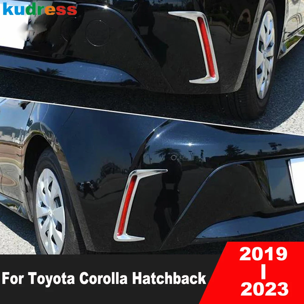 Rear Bumper Fog Light Lamp Cover Trim For Toyota Corolla 2019-2023 Hatchback Chrome Car Tail Foglight Bezel Trims Accessories