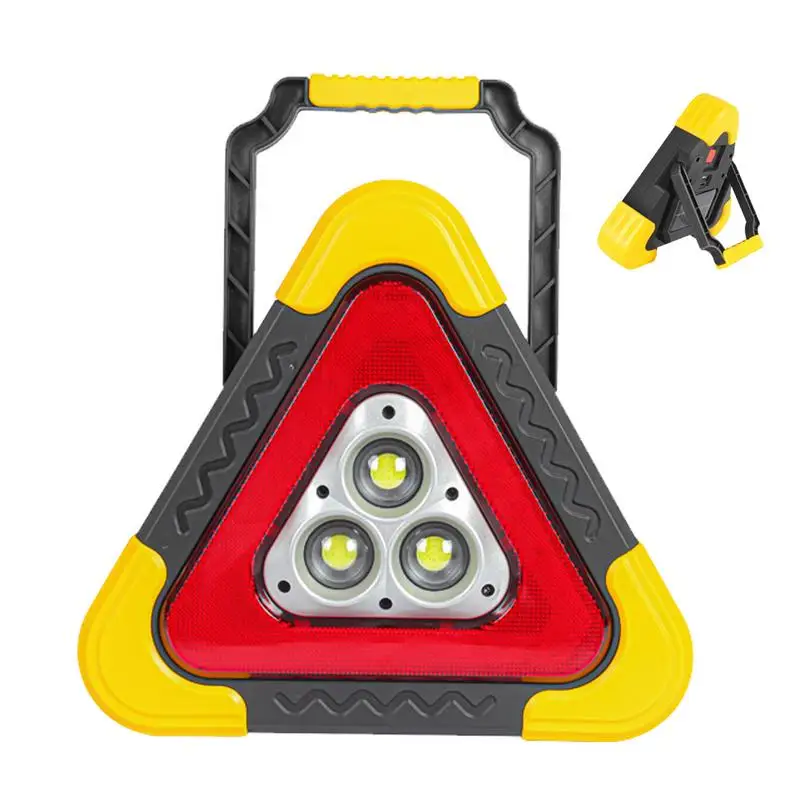 

Triangle Warning Light Multifunctional Road Triangles With Solar-Powered Lights Portable Safety Triangle LED Work Light 4 Modes