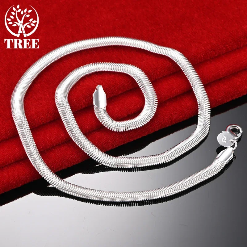 

ALITREE 925 Sterling Silver 16-26 Inch 6mm Popular Men Side Chain Necklace For Women Birthday Gift Party Wedding Fashion Jewelry