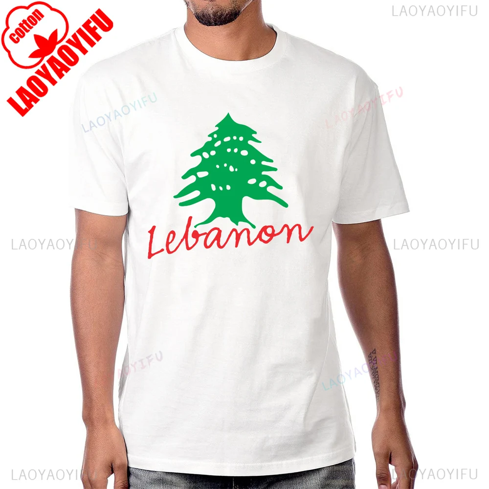 Cedar Tree Lebanese Flag Graphic Arab Lebanon Hizbollah Tshirt Short Sleeve Casual Fashion Y2k Cotton Tees Breathe Man T-shirt