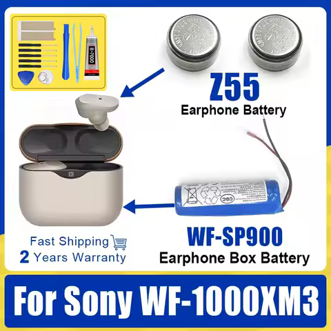 New Z55 Battery For Sony WF-1000XM3 WF-1000X WF-SP900 WF-SP700N TWS Earbuds Earphone CP1254 Battery Send dismantling tools
